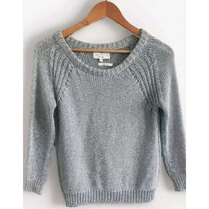 Essentiel Antwerp Sweater Women's XS Gray Mettalic Made In Italy Knit Pullover